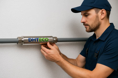 Vgrajena naprava za odstranjevanje vodnega kamna DHTECO